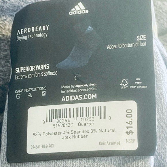 3 pairs Adidas Youth Superlite Badge of Sport Quarter Socks 6 Pack - Picture 11 of 13